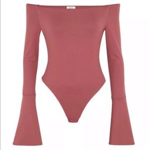 Alix Baxter Thong Off the-Shoulder Bodysuit S nwt